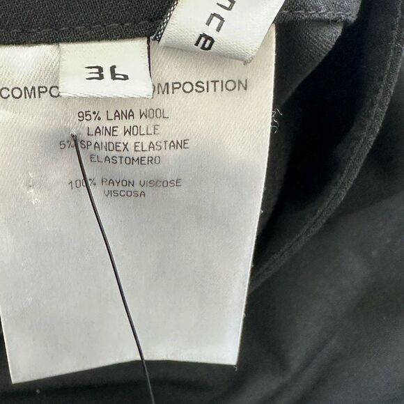 Balenciaga VTG sheath Wool black skirt feminine flounce hem sz 36 * Flaw - Picture 5 of 16